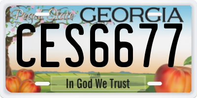 GA license plate CES6677