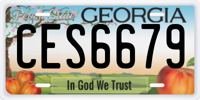 GA license plate CES6679