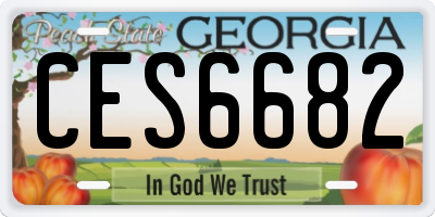 GA license plate CES6682