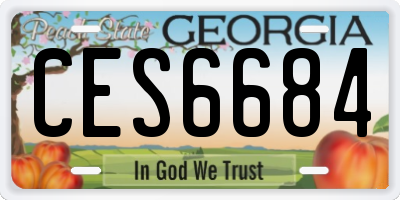 GA license plate CES6684