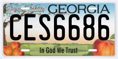 GA license plate CES6686