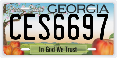 GA license plate CES6697