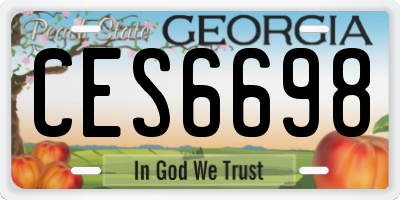 GA license plate CES6698