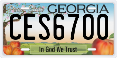 GA license plate CES6700