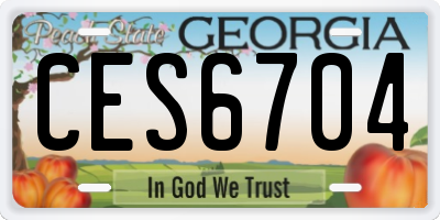 GA license plate CES6704