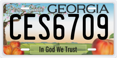 GA license plate CES6709