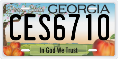 GA license plate CES6710