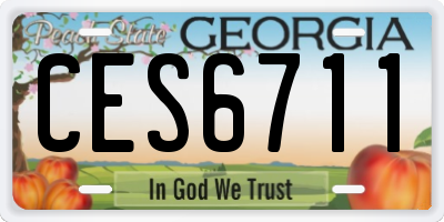 GA license plate CES6711