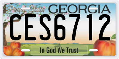 GA license plate CES6712