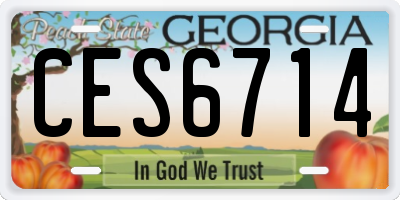 GA license plate CES6714