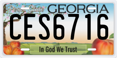 GA license plate CES6716