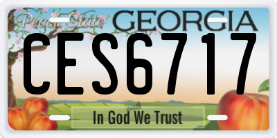 GA license plate CES6717