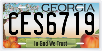GA license plate CES6719