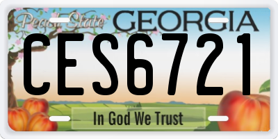 GA license plate CES6721