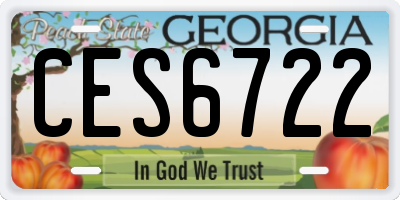 GA license plate CES6722