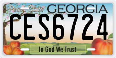 GA license plate CES6724
