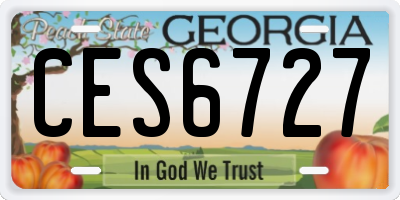 GA license plate CES6727