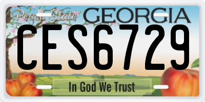 GA license plate CES6729