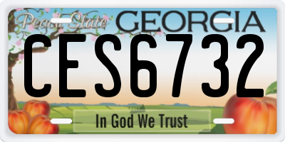 GA license plate CES6732