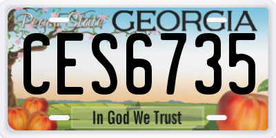 GA license plate CES6735