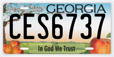 GA license plate CES6737