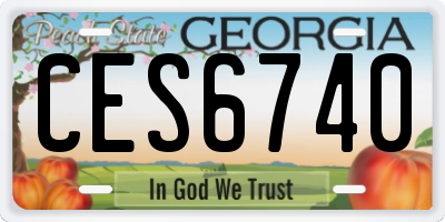 GA license plate CES6740