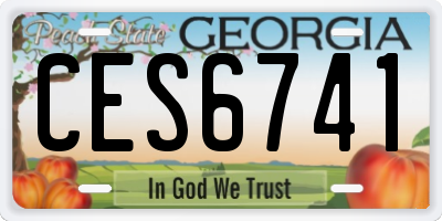 GA license plate CES6741