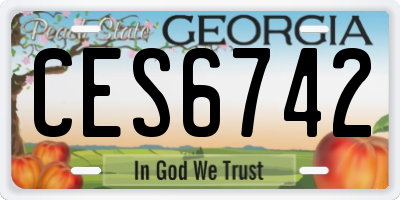 GA license plate CES6742