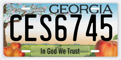 GA license plate CES6745