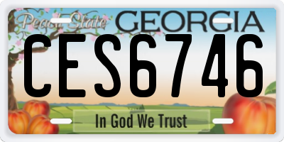 GA license plate CES6746