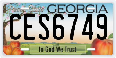 GA license plate CES6749