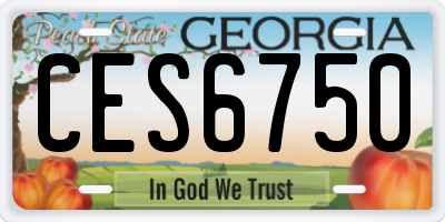 GA license plate CES6750