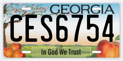 GA license plate CES6754