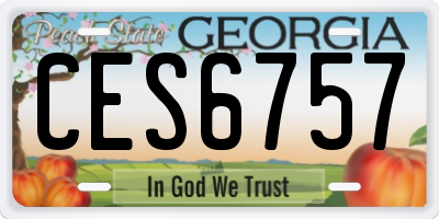 GA license plate CES6757