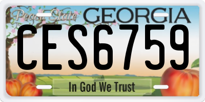 GA license plate CES6759