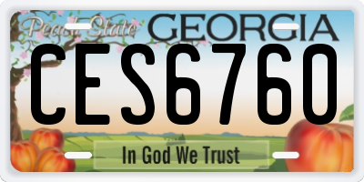 GA license plate CES6760