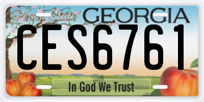 GA license plate CES6761