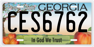 GA license plate CES6762