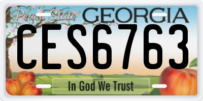 GA license plate CES6763