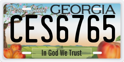 GA license plate CES6765