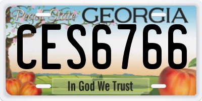 GA license plate CES6766