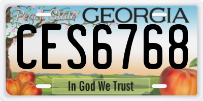 GA license plate CES6768