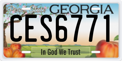 GA license plate CES6771