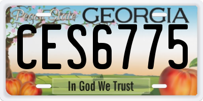 GA license plate CES6775