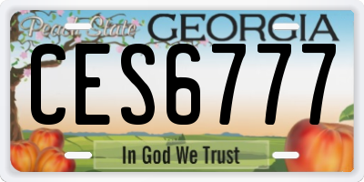 GA license plate CES6777