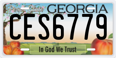 GA license plate CES6779