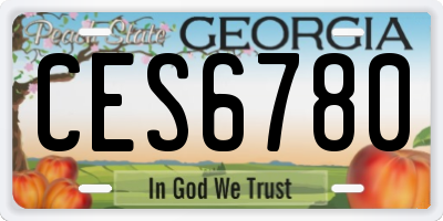 GA license plate CES6780