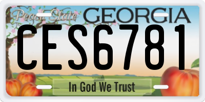 GA license plate CES6781