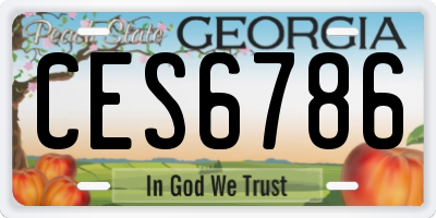 GA license plate CES6786