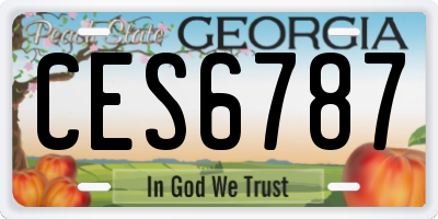 GA license plate CES6787